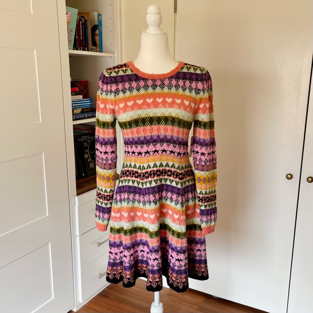 NWT Anthropologie Mauve Sweater Midi Dress